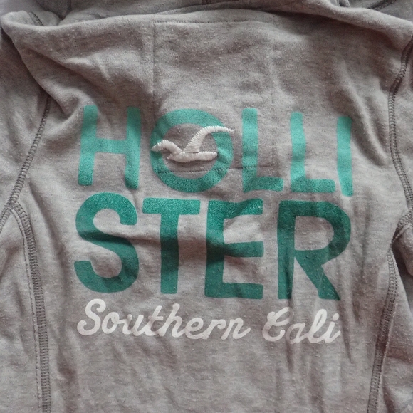 Hollister Gray Button Hooded Top S - Picture 5 of 5